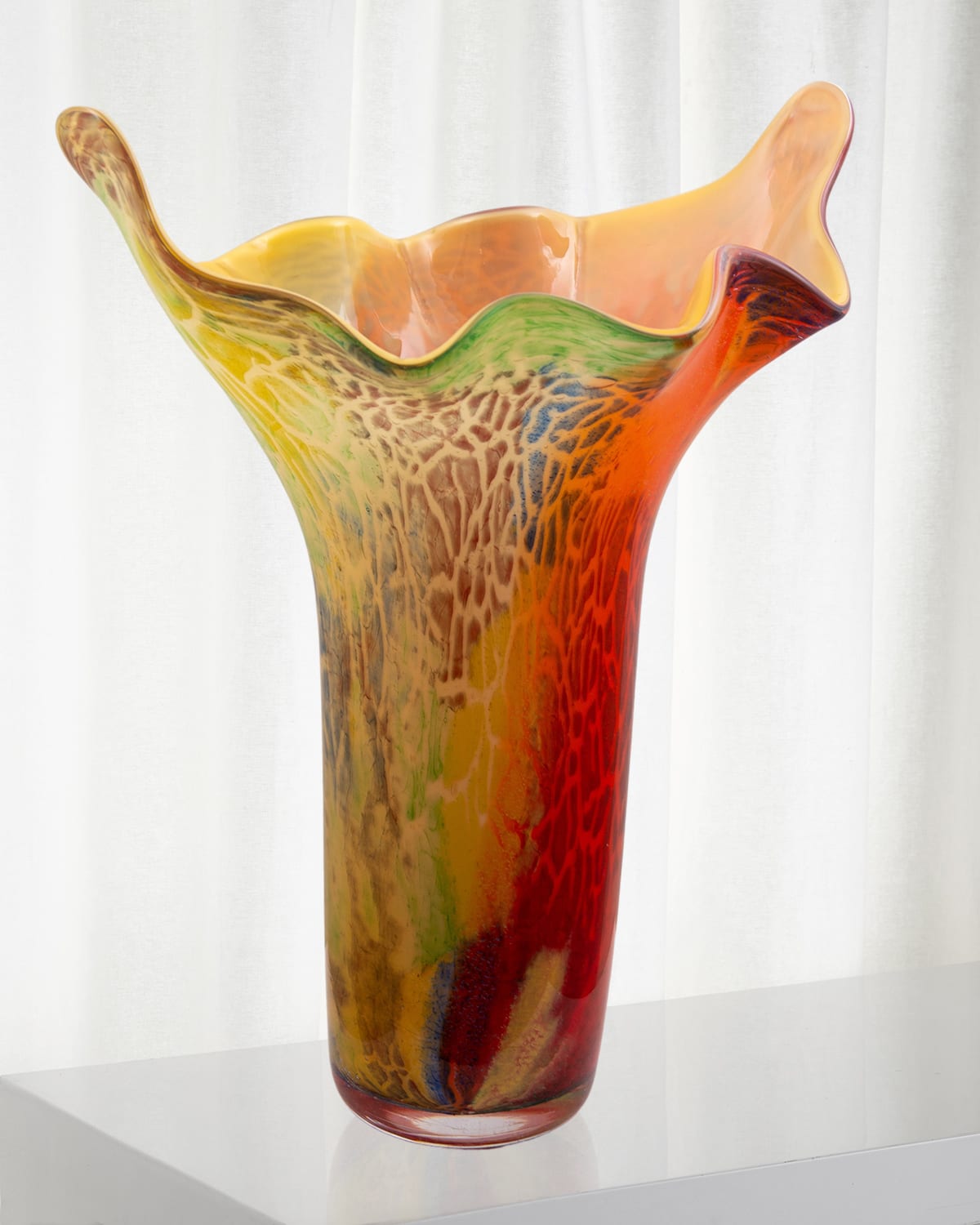 Shop Dale Tiffany Lucero Art Glass Vase In Orange