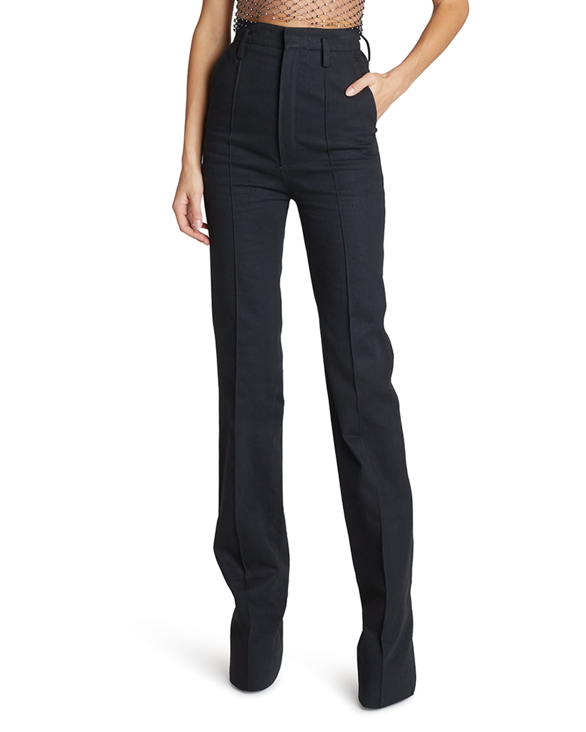 Saint Laurent High-Waist Denim Flared Pants | Smart Closet