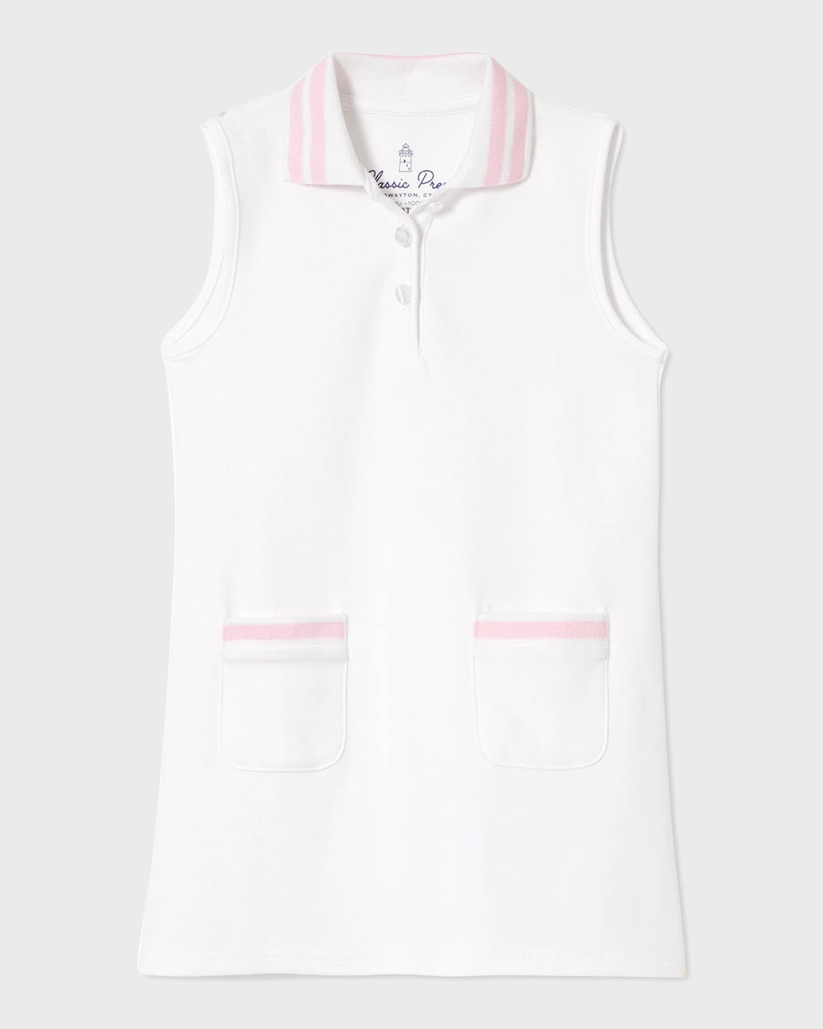 Classic Prep Childrenswear Kids' Girl's Teagan Pique Tennis Dress In Bright White