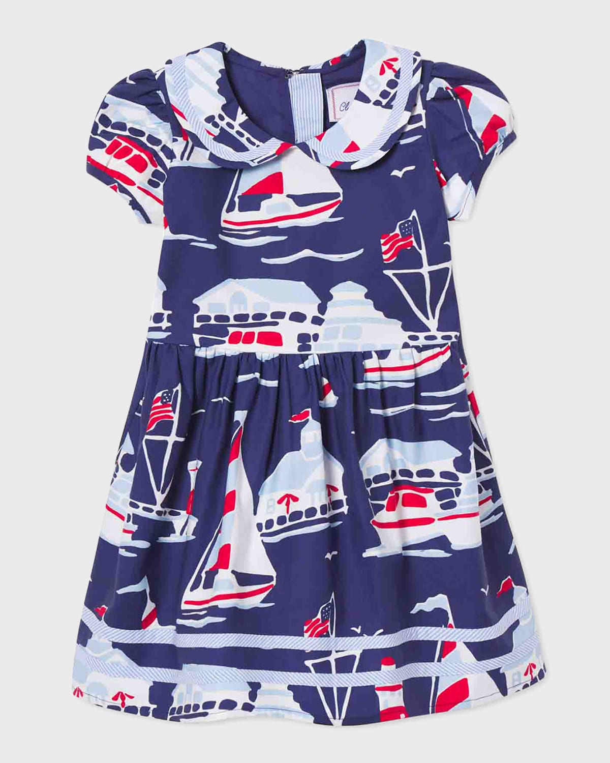 Classic Prep Childrenswear Kids' Girl's Five Mile River-print Fit & Flare Dress In Five Mile River P