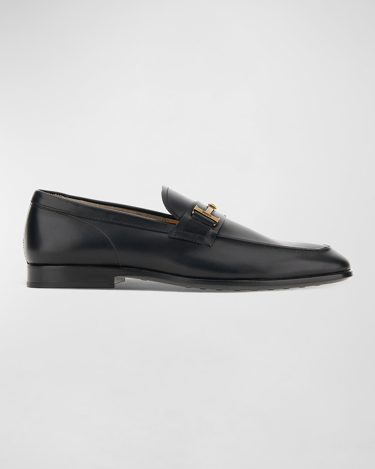 Shop Tod's Men's T-timeless Leather Loafers In Nero