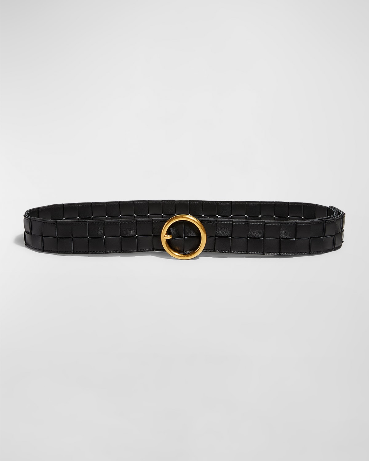 Shop Bottega Veneta Maxi Intreccio Leather Belt In Black