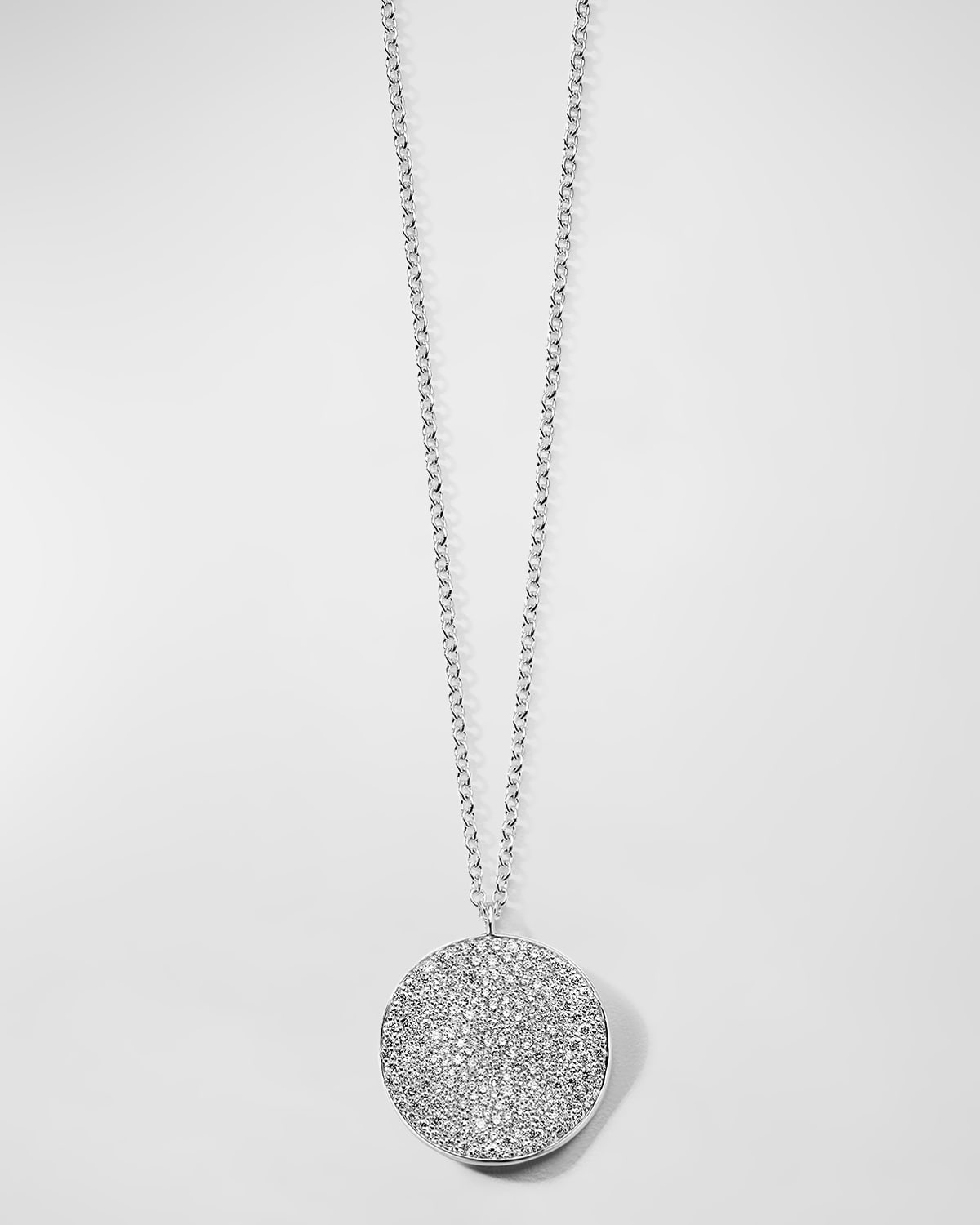 Ippolita Large Flower Disc Pendant Necklace In Sterling Silver With Diamonds In Dia