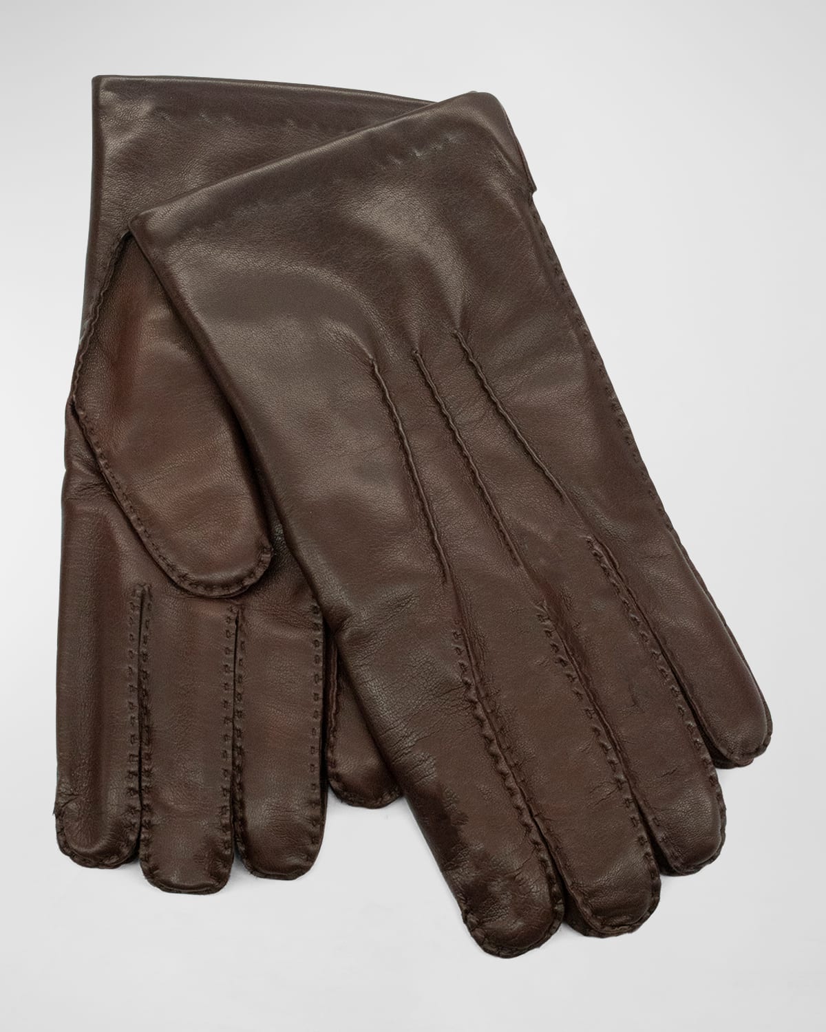 Bergdorf Goodman Men's Merino Wool-Lined Leather Gloves, Black, Men's, 8.5in, Gloves Leather Gloves
