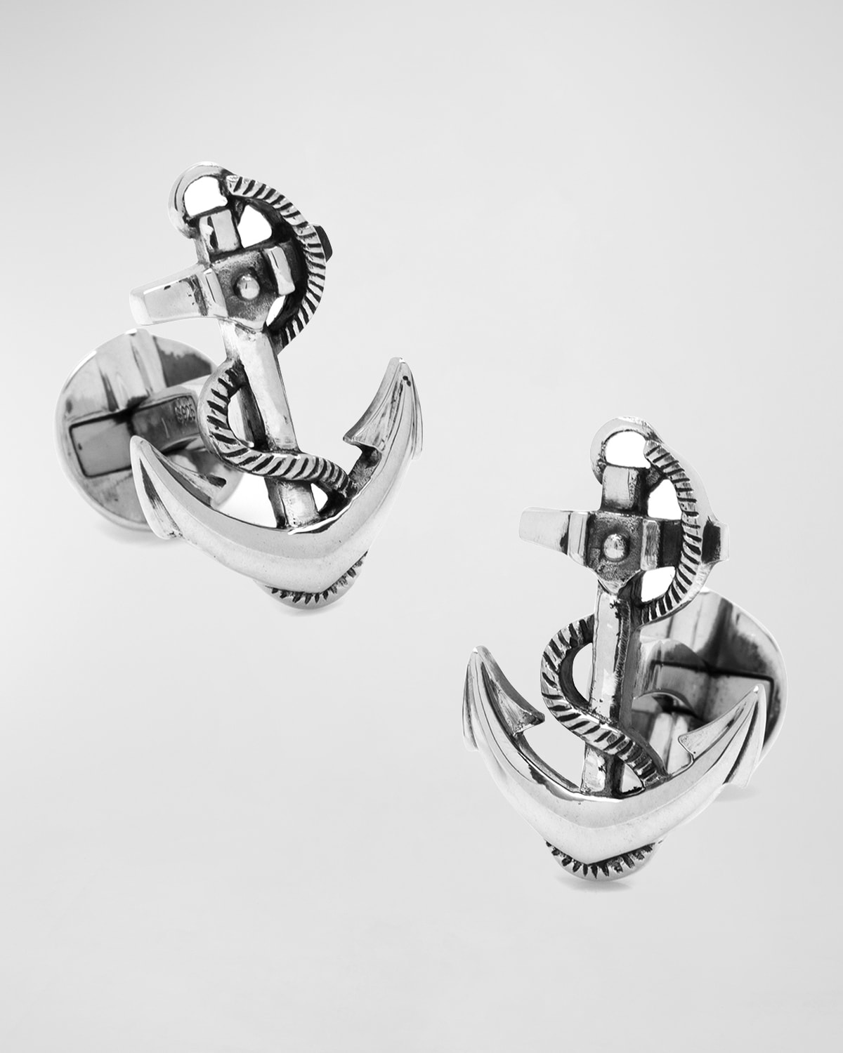 Sterling Silver Boat Anchor Cufflinks