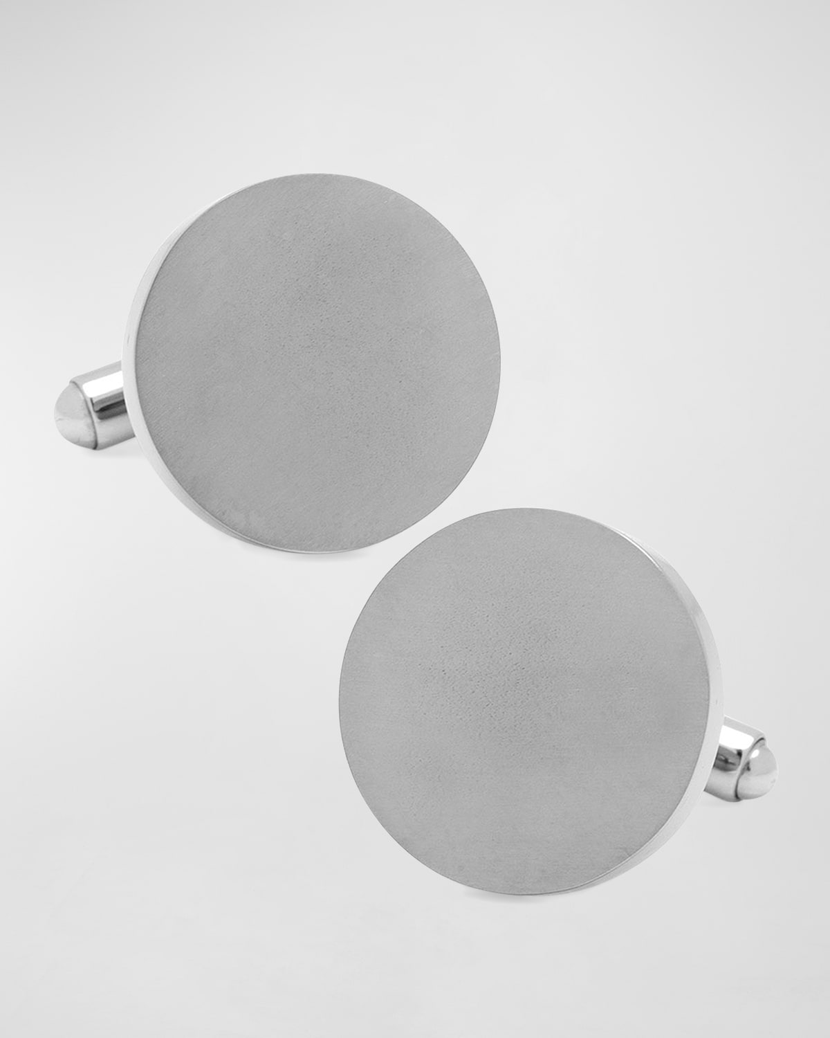 Cufflinks, Inc Round Titanium Engravable Cufflinks In Silver