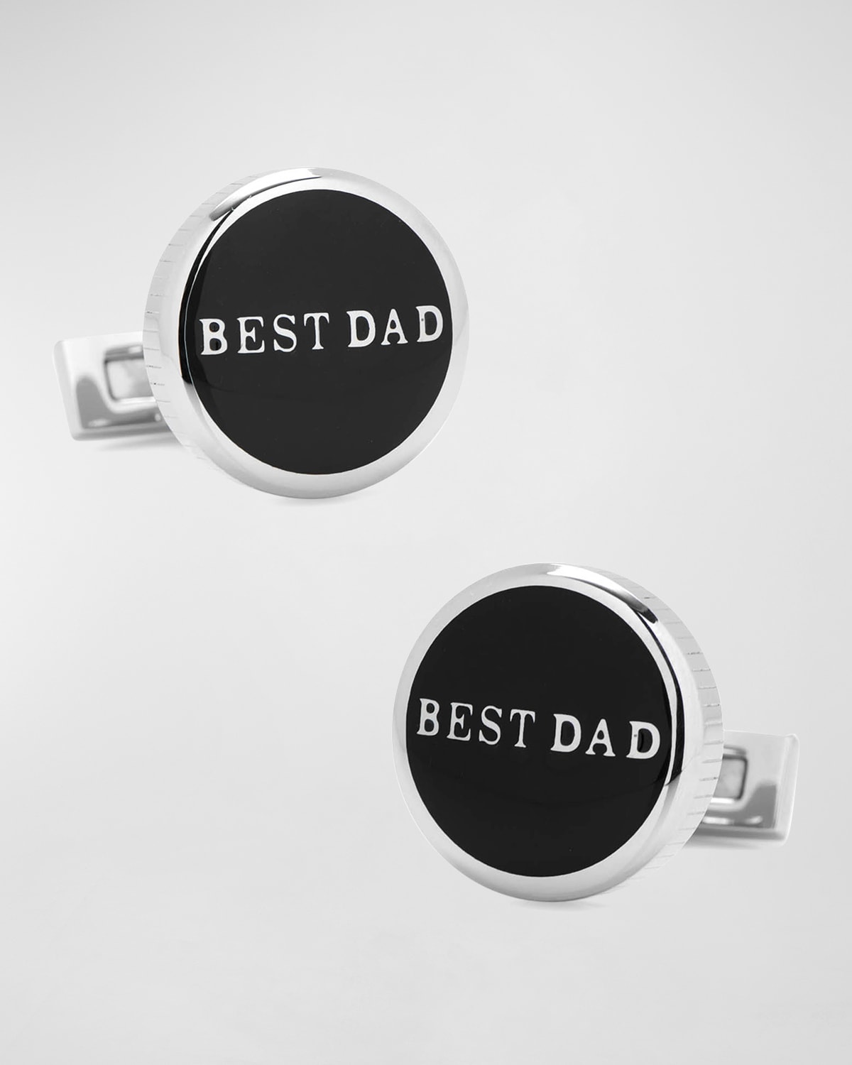 CUFFLINKS, INC BEST DAD BLACK STAINLESS STEEL CUFFLINKS