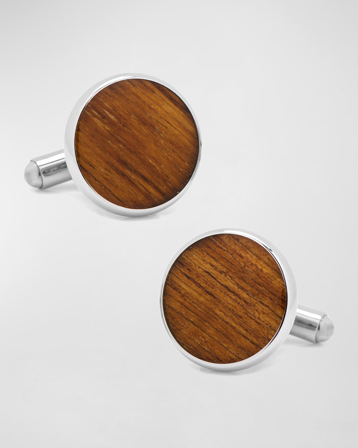 Shop Cufflinks, Inc Stainless Steel Wood Cufflinks In Brown