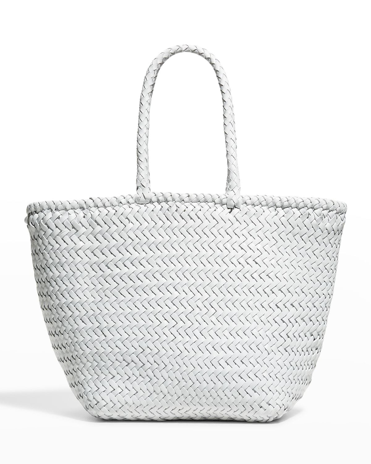Dragon Diffusion Grace Small Woven Basket Tote Bag In White