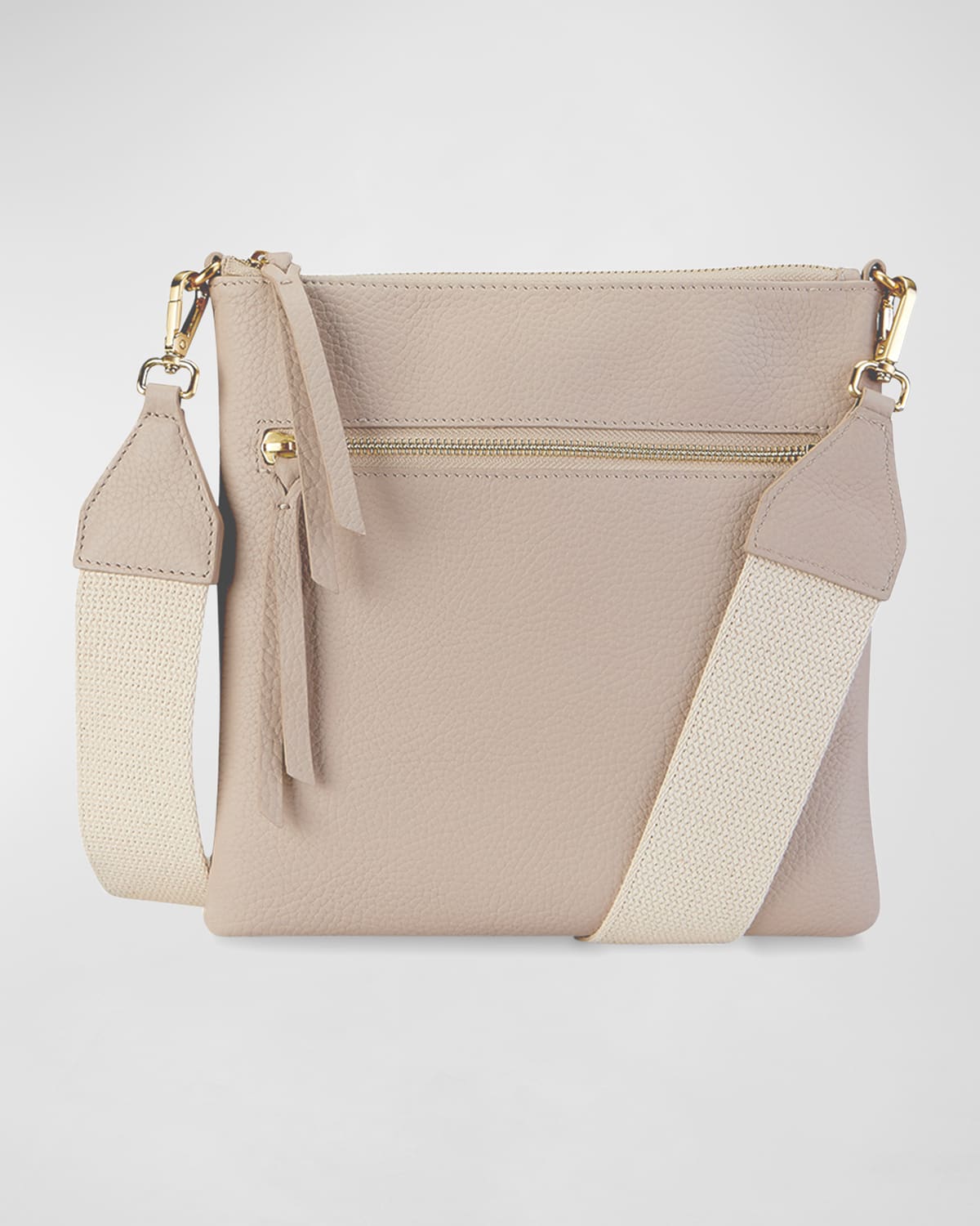 Kit Zip Pebble Leather Crossbody Bag