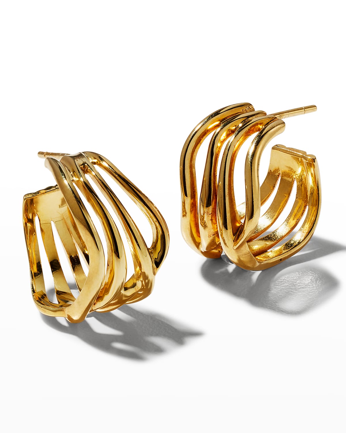 Joanna Laura Constantine Gold Plated Interlaced Wave Hoop Earrings