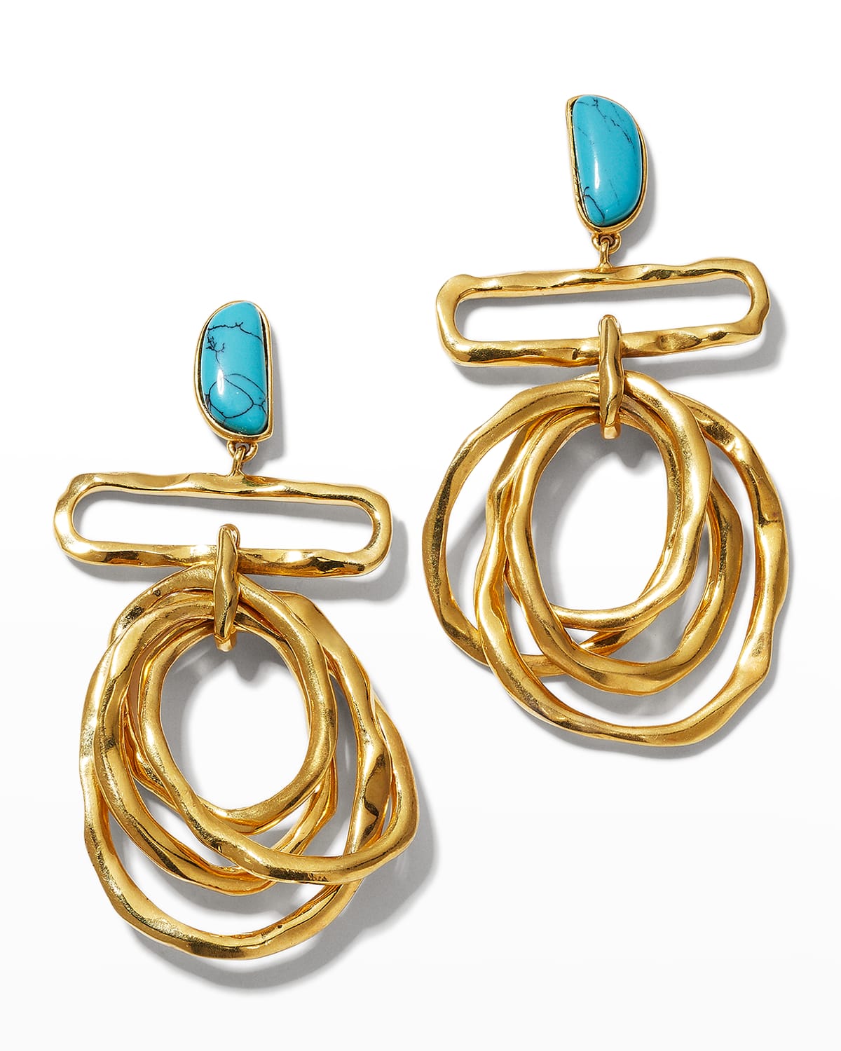 Joanna Laura Constantine Multi Wave Dandling Earrings with Turquoise
