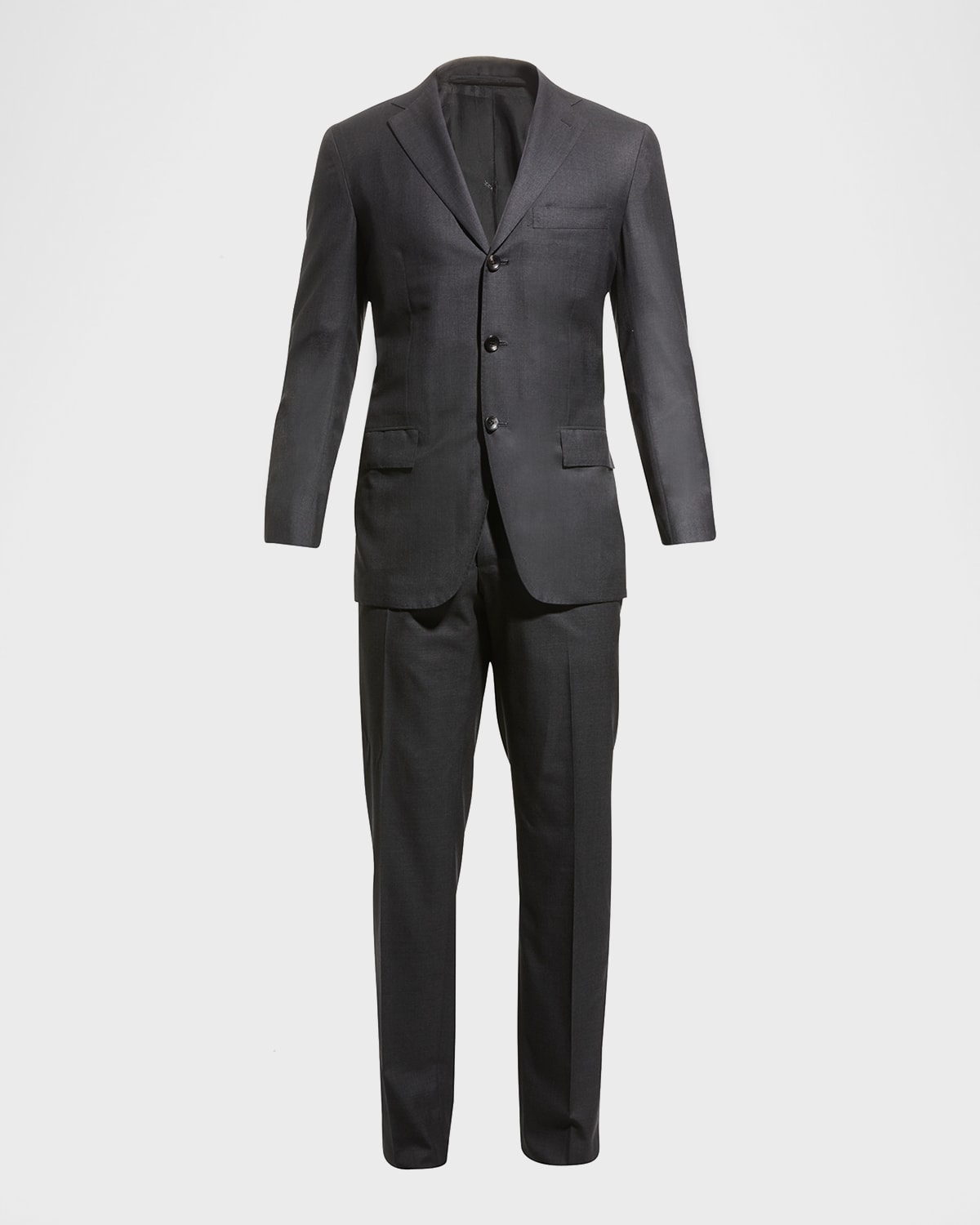 Kiton Men's Two-piece Solid Wool Suit In Grey