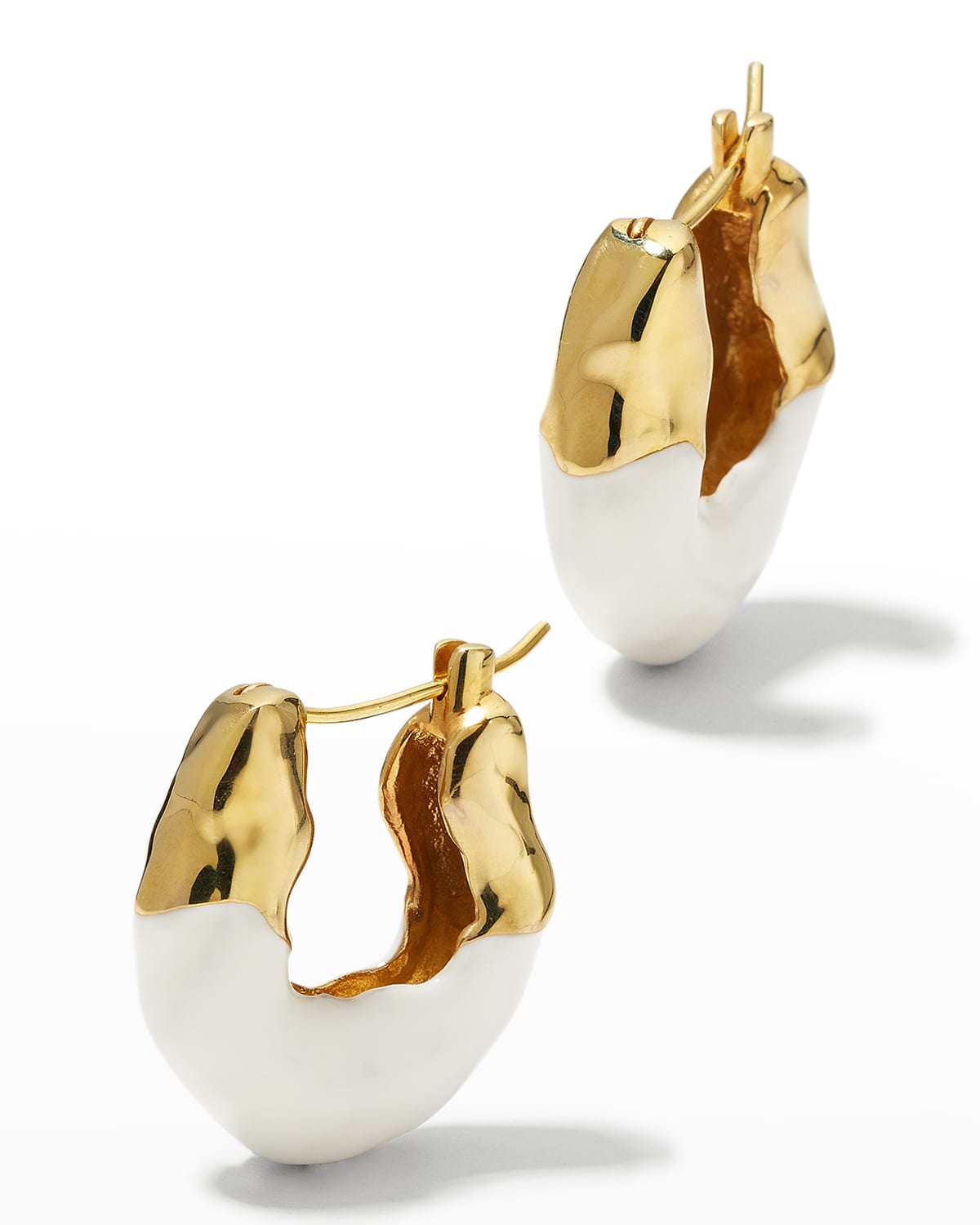 Joanna Laura Constantine Gold Plated Statement Waves Hoop Earrings with Enamel