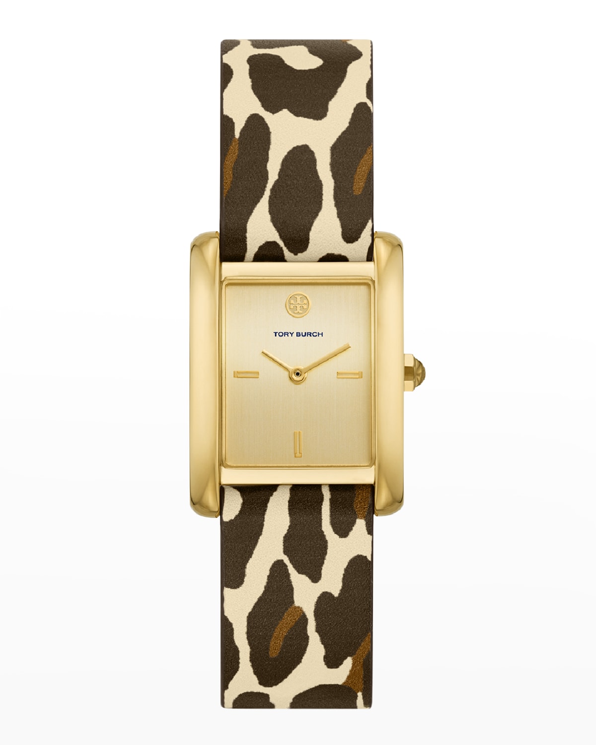Tory Burch The Eleanor Watch With Animal-print Leather Strap In Gold/multi  | ModeSens