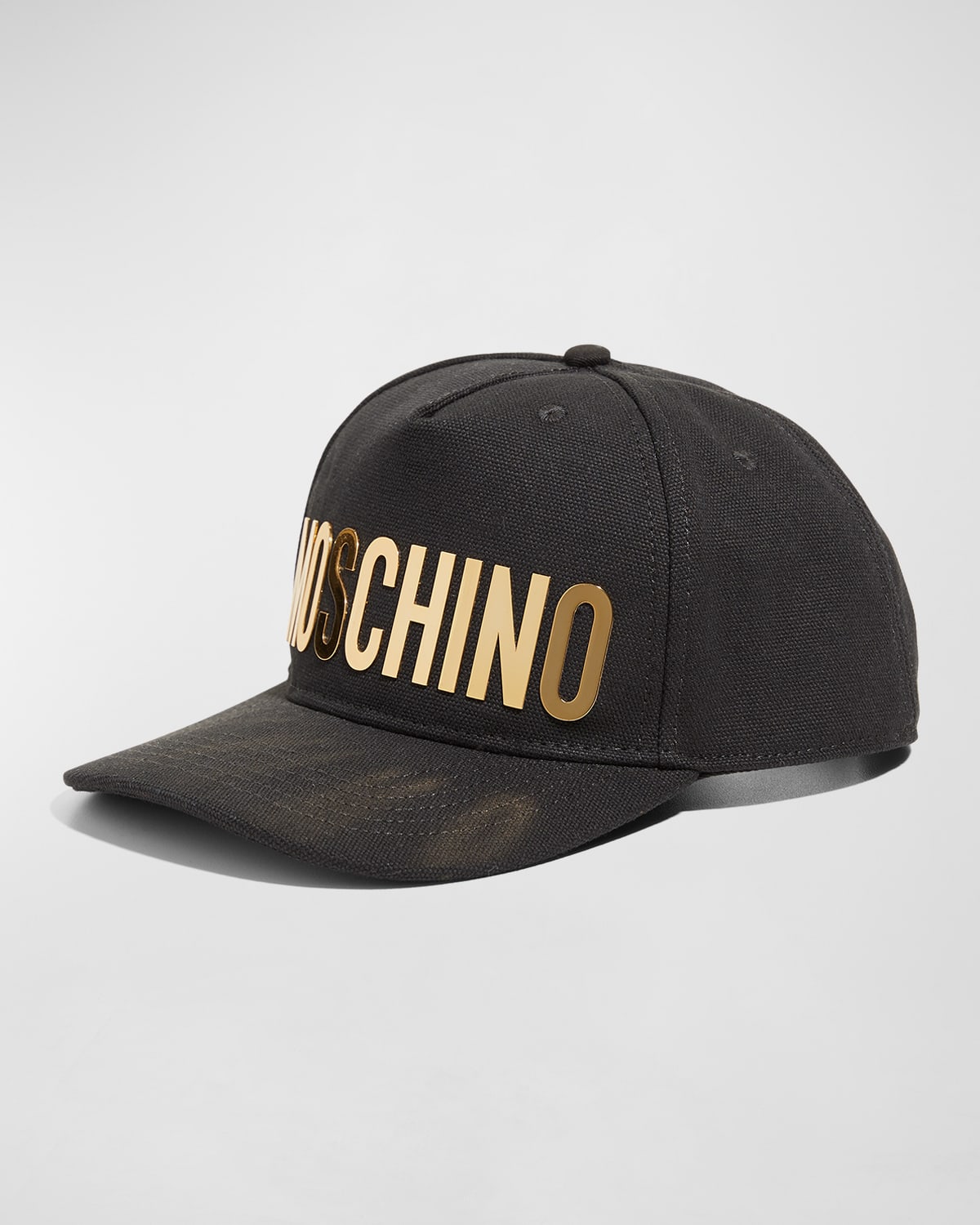 Shop Moschino Men's Logo Plaqué Baseball Hat In Black
