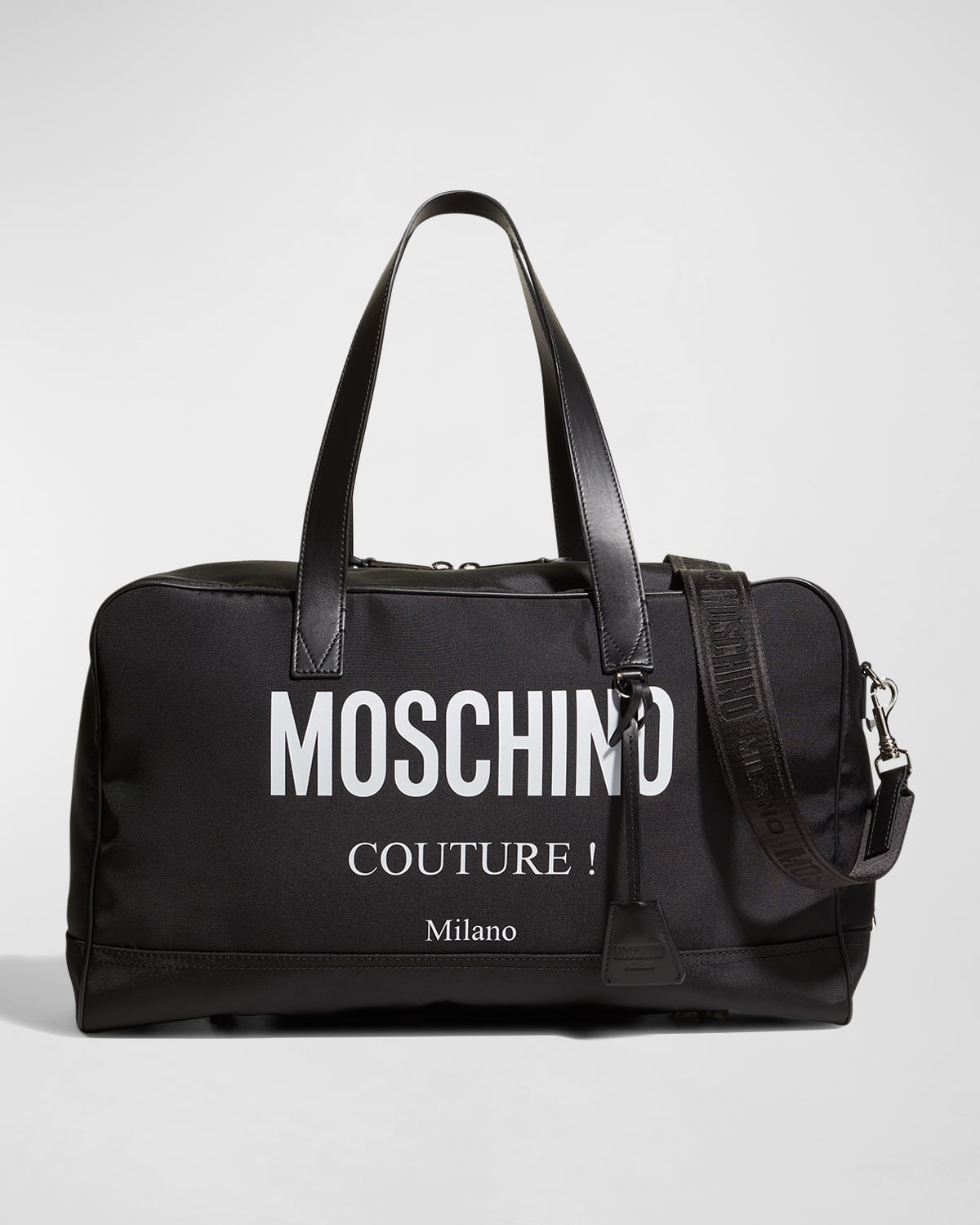 Moschino Leather Shoulder Bag In Fantasy Print Black At Nordstrom