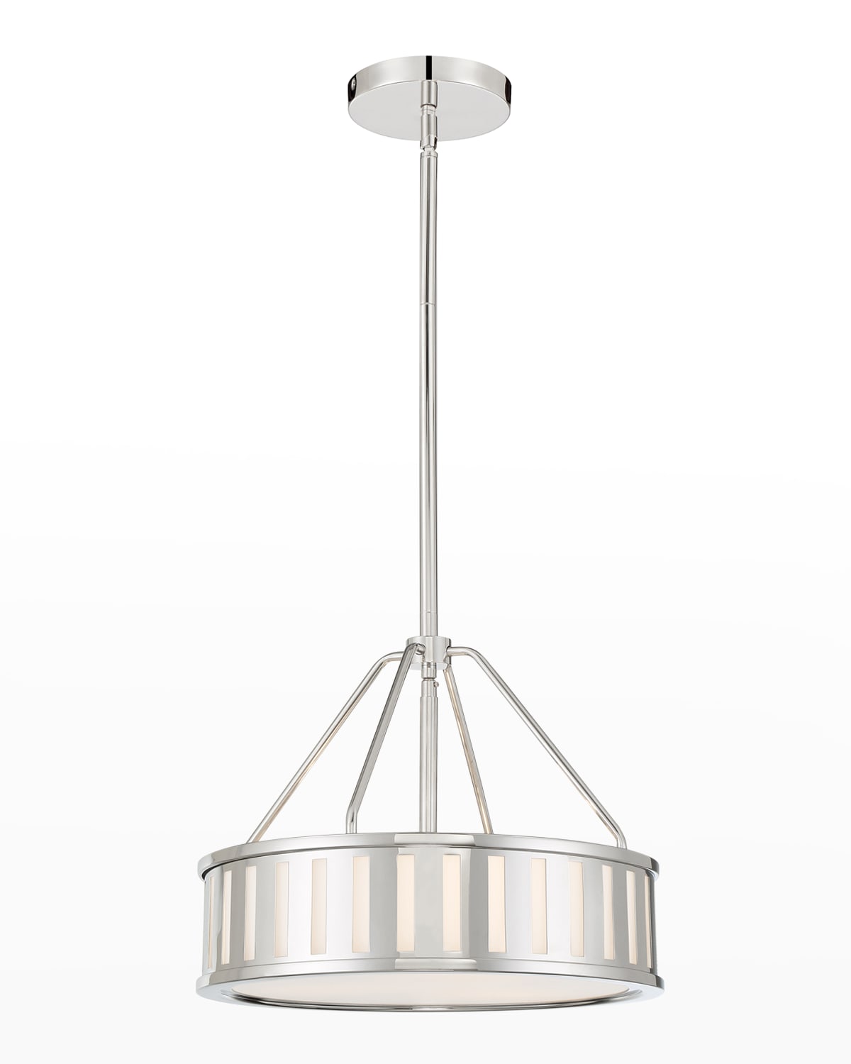 Shop Crystorama Kendal 3-light Polished Nickel Pendant Light In Silver