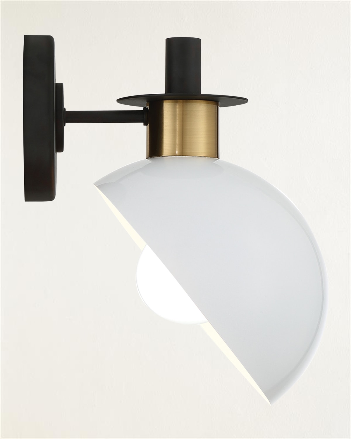 Crystorama Gigi 1-light Black And Aged Brass Wall Mount