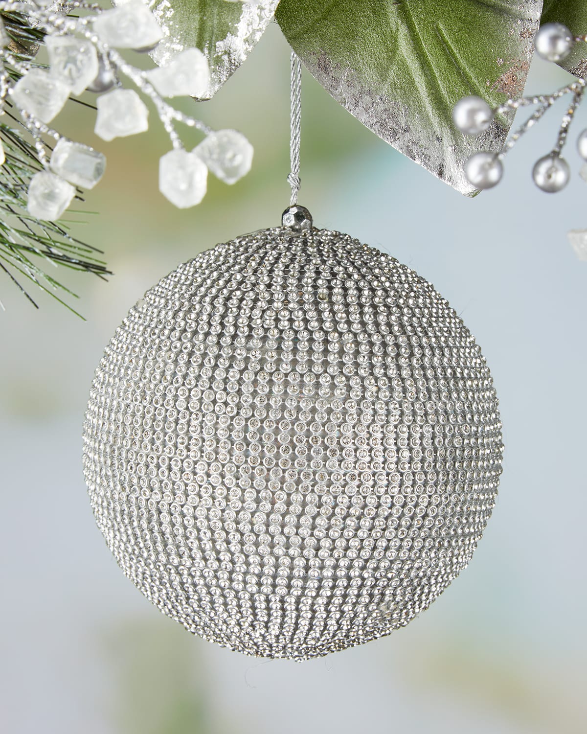 Shop D. Stevens Holiday Pave Crystal Ball Ornament, 5" In Silver