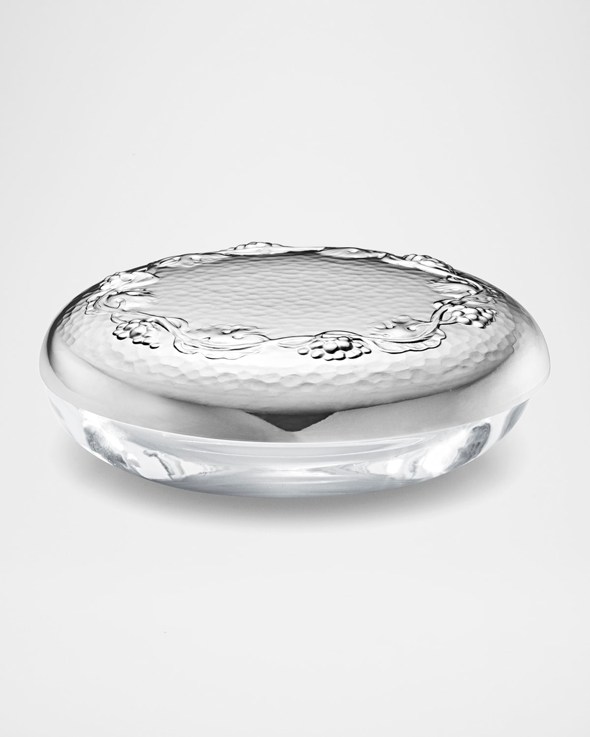 Georg Jensen Grape Small Sterling Silver & Crystal Box 394 In Silver And Crysta