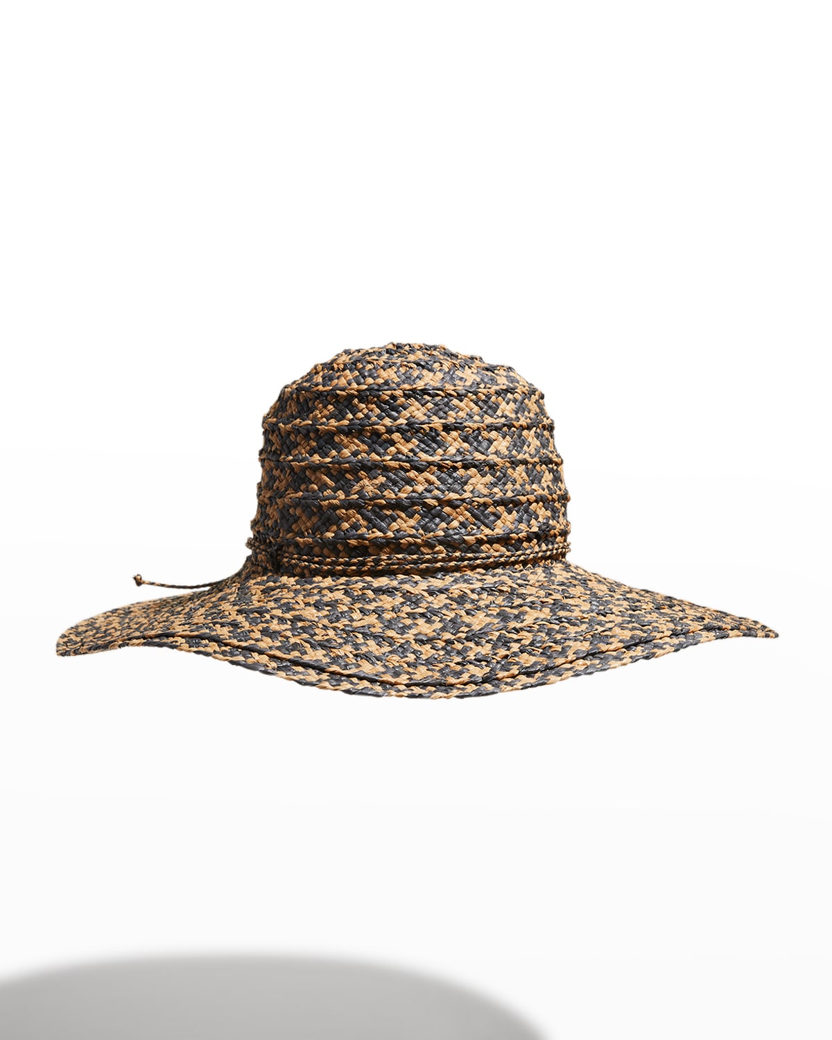 Sans Arcidet Saji Large-brim Raffia Sun Hat In Graphite / Tea