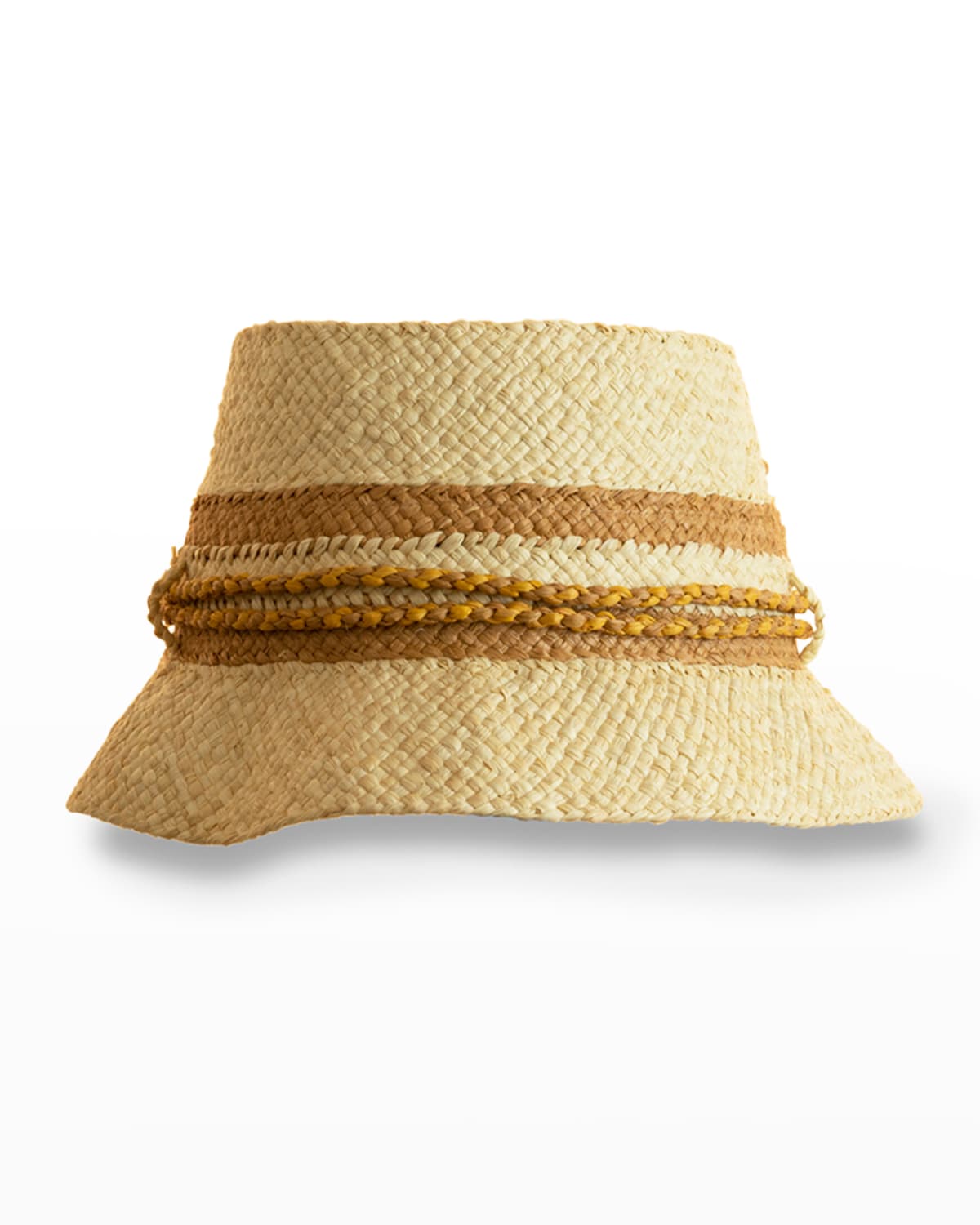 Sans Arcidet Savan Bucket Raffia Sun Hat In Tea Natural Gold