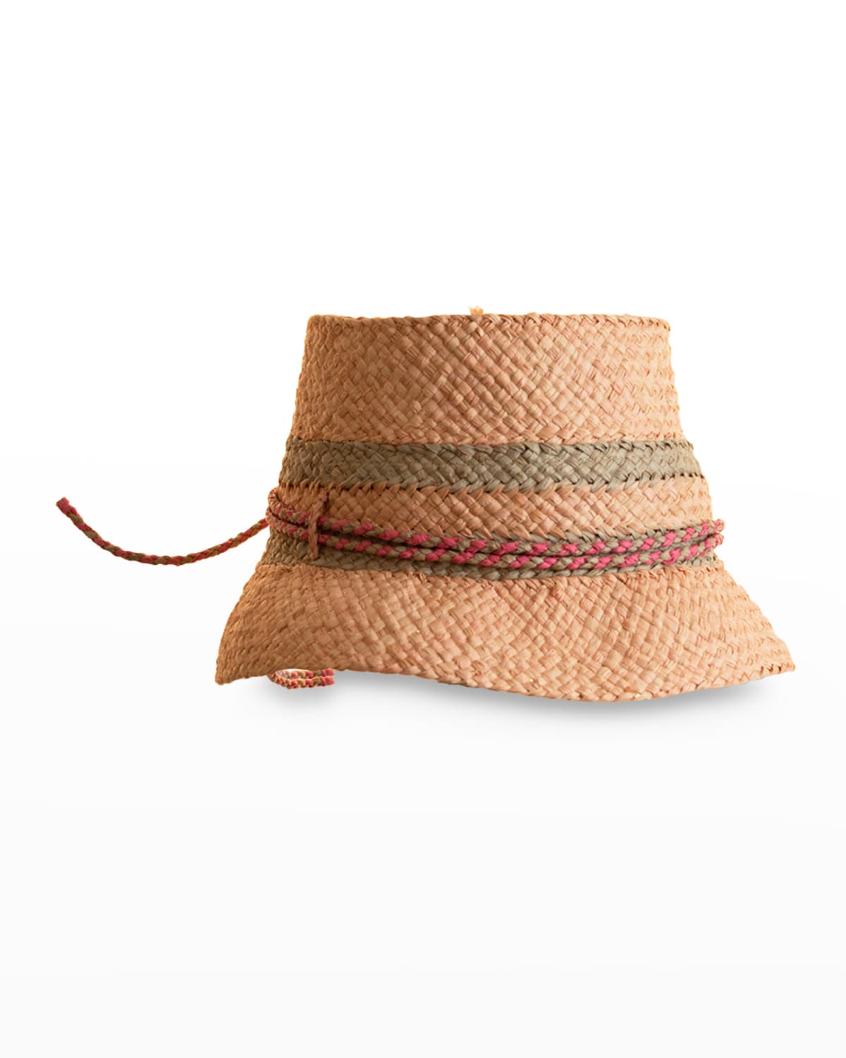 Sans Arcidet Savan Bucket Raffia Sun Hat In Nimbus/skin/pink
