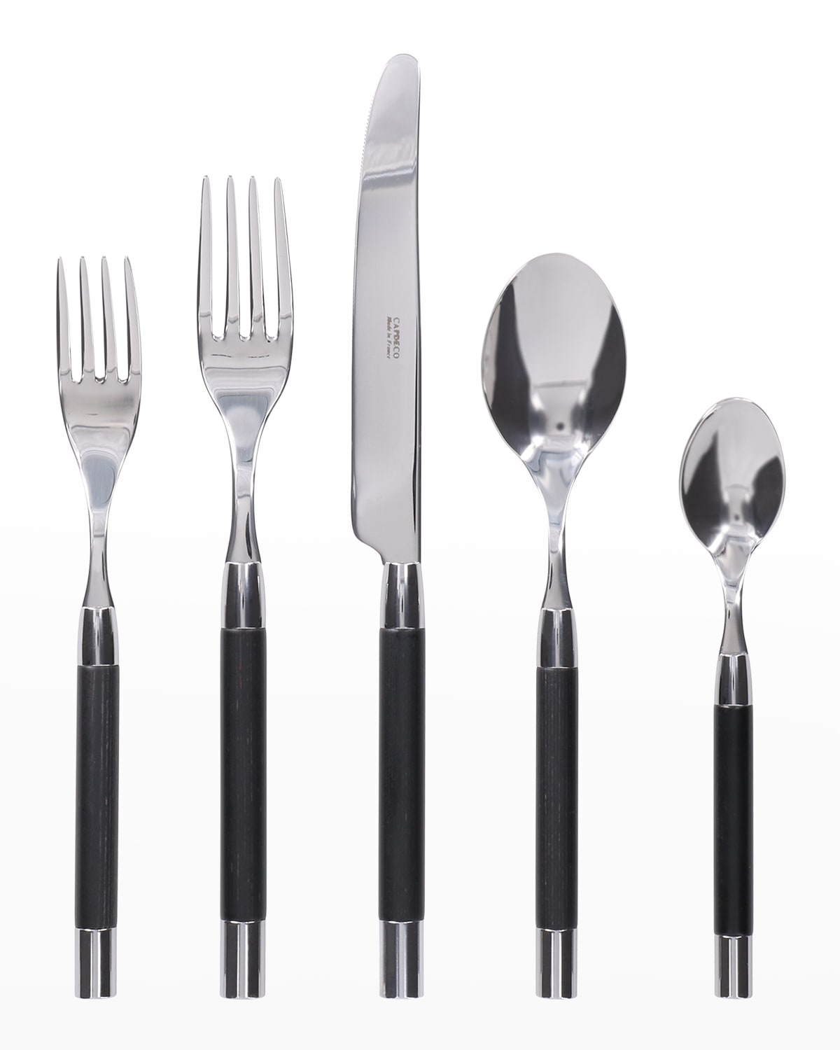 Capdeco Conty 5-piece Place Setting, Black Wood