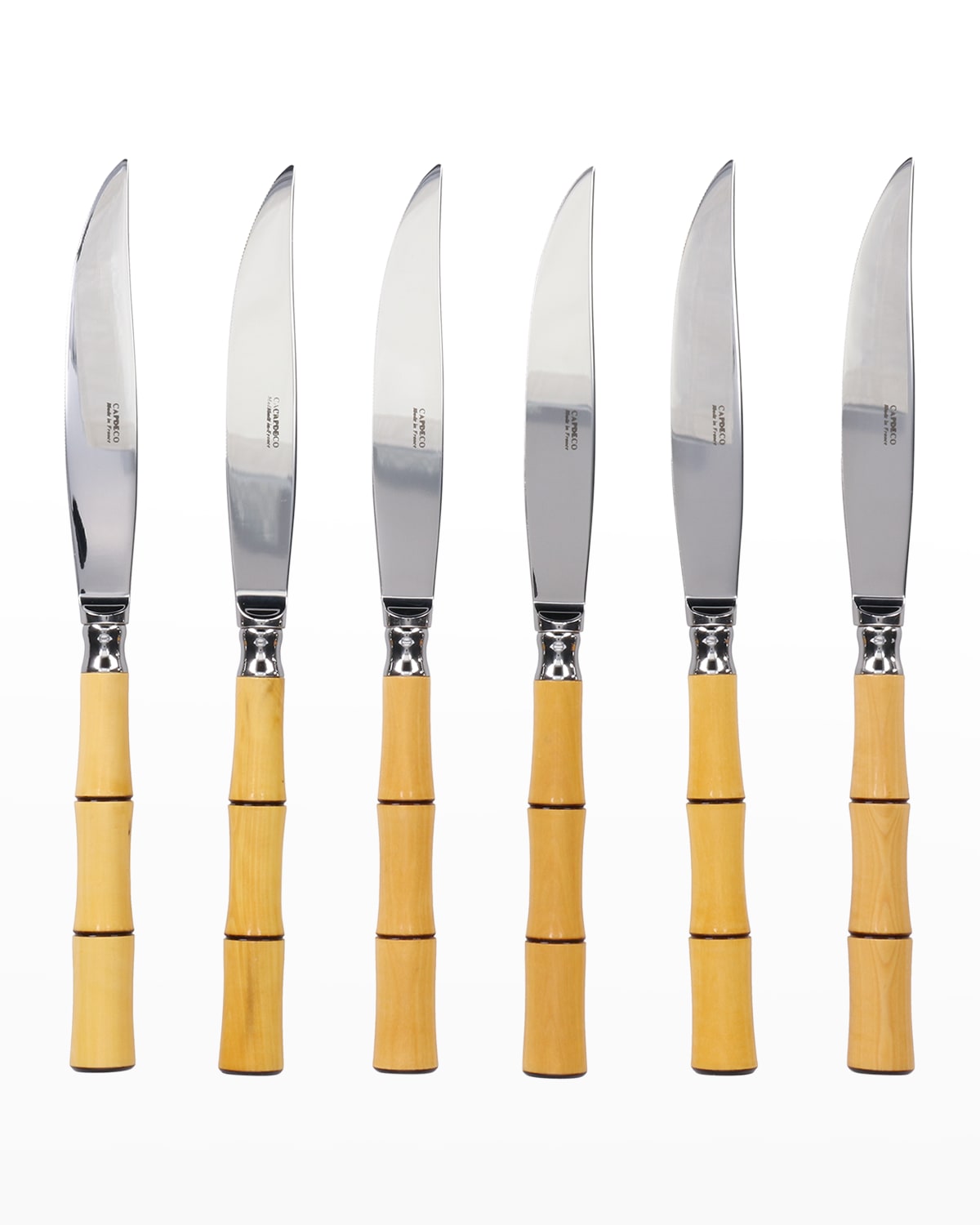 Capdeco Byblos 6-piece Steak Knives, Natural Wood