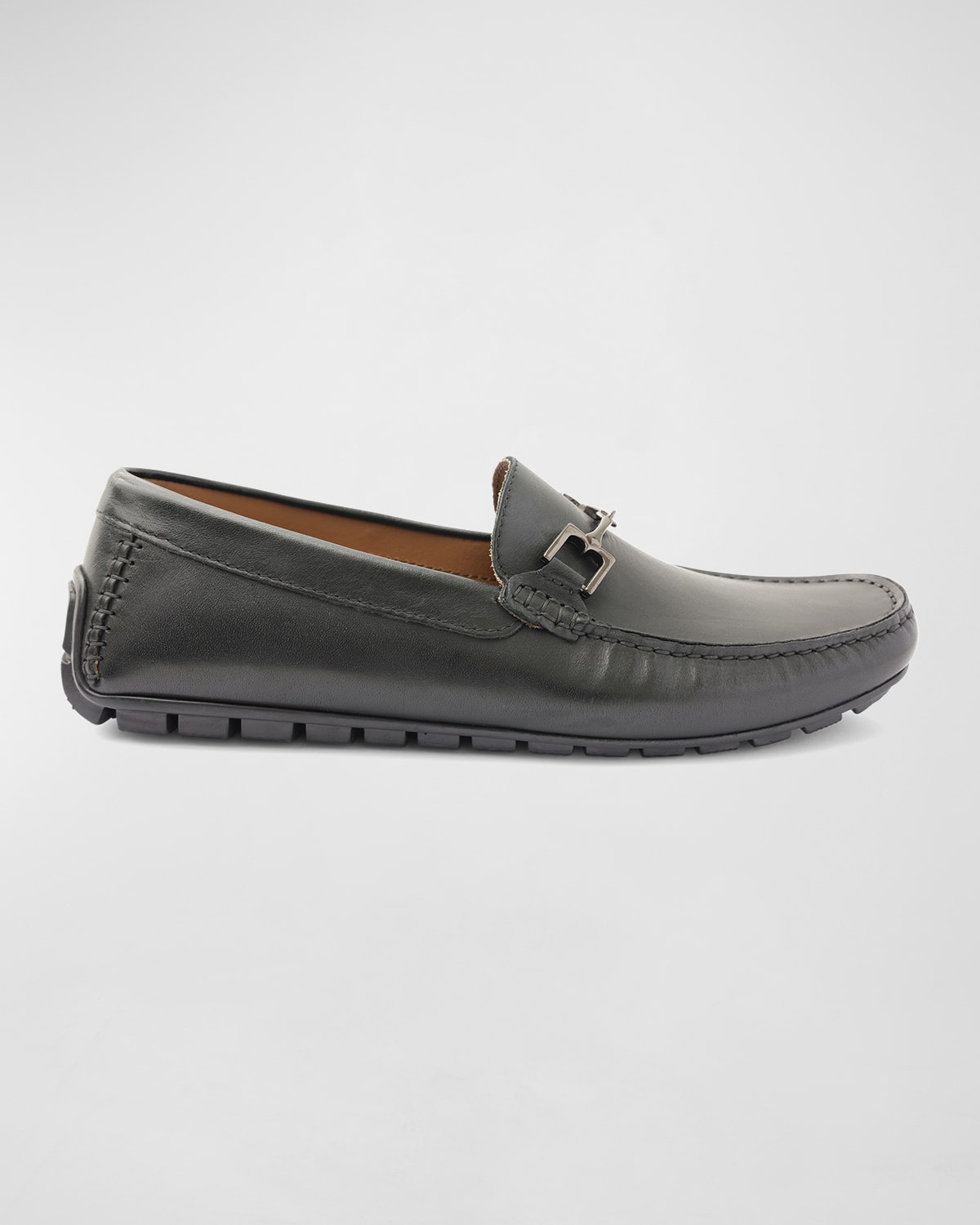Bruno Magli Men's Xander Horse-bit Strap Leather Drivers In Bark Suede