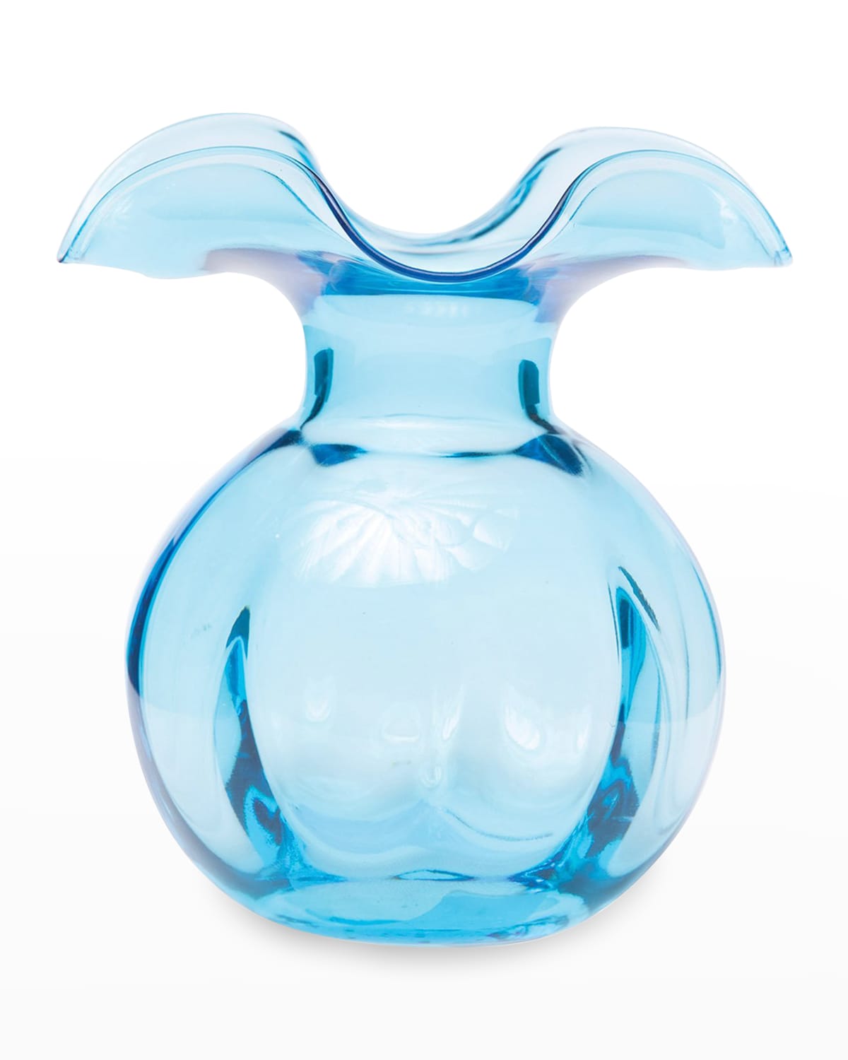 Shop Vietri Hibiscus Glass Aqua Medium Fluted Vase In Blue