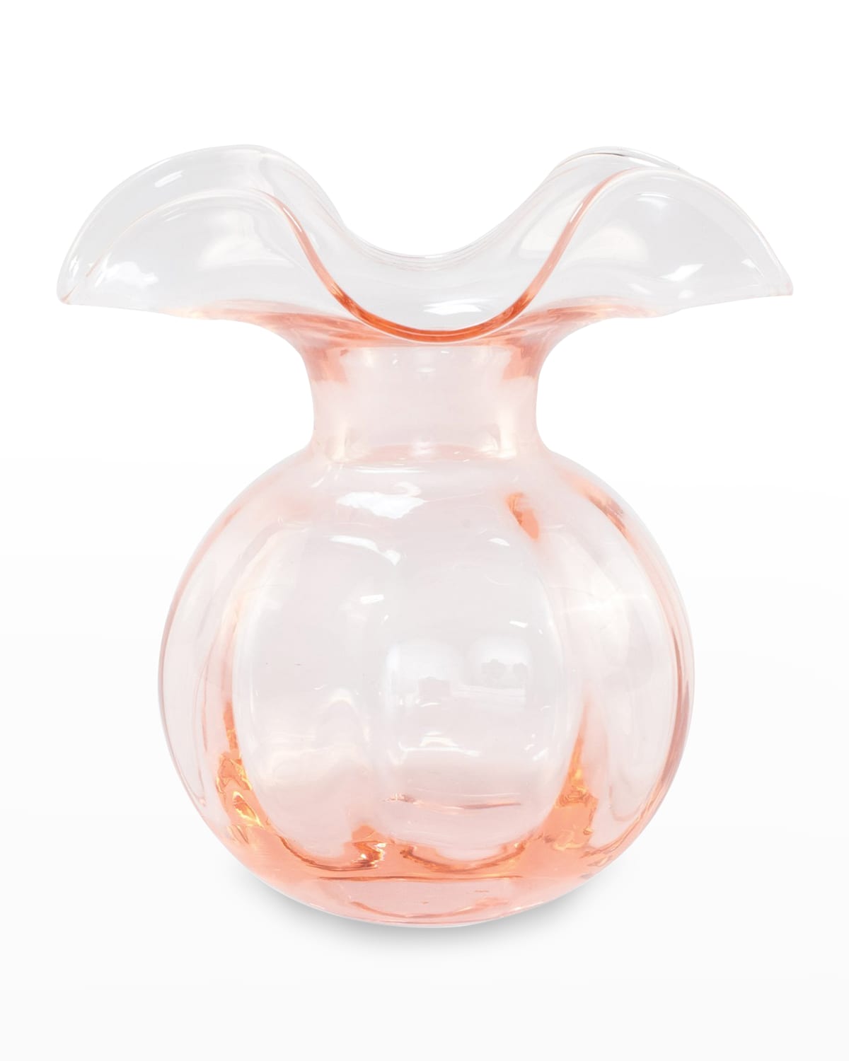 Vietri Hibiscus Glass Pink Medium Fluted Vase In Pink