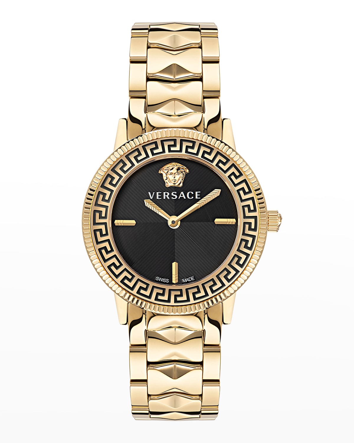 VERSACE V-TRIBUTE WATCH WITH BRACELET STRAP, YELLOW GOLD IP