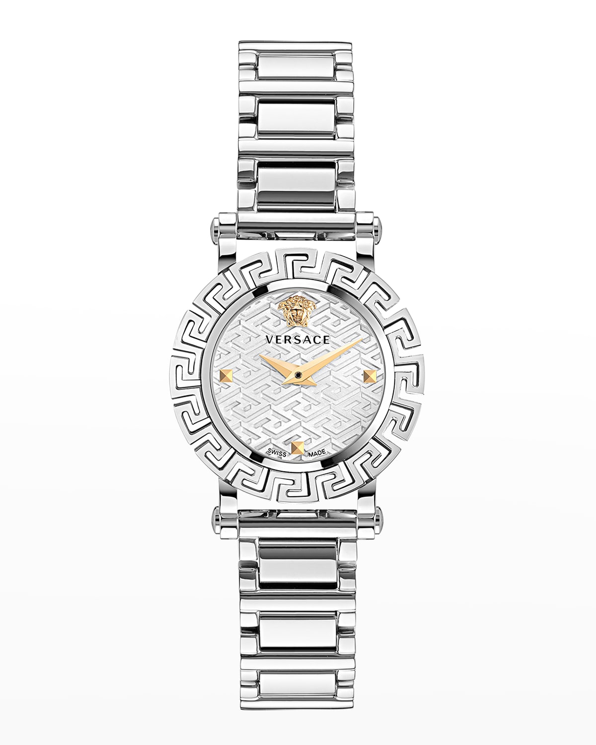 VERSACE GRECA GLAM WATCH WITH BRACELET STRAP, STAINLESS STEEL