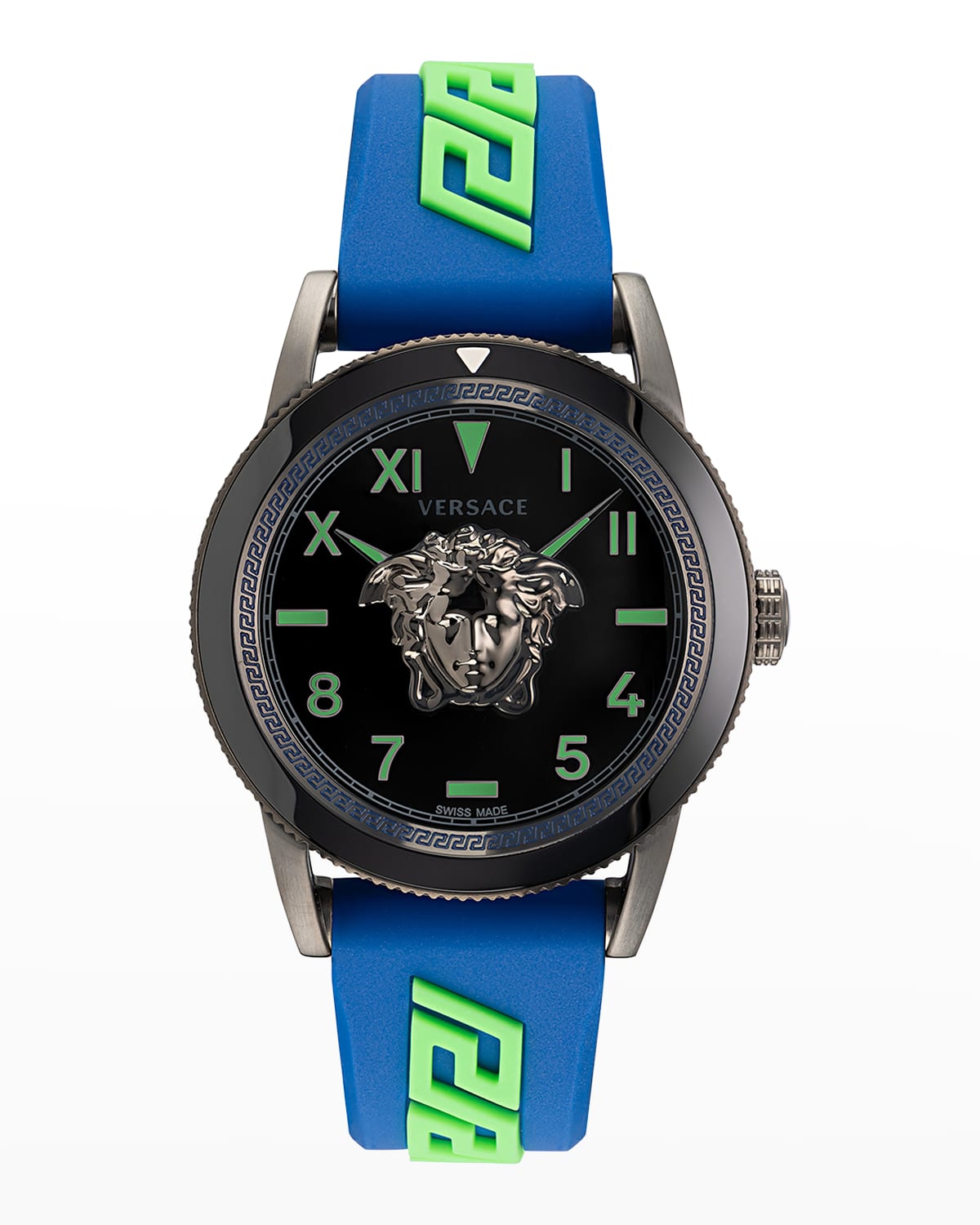 Versace Men's V-palazzo Ip Gunmetal Medusa Watch, 43mm In Gun