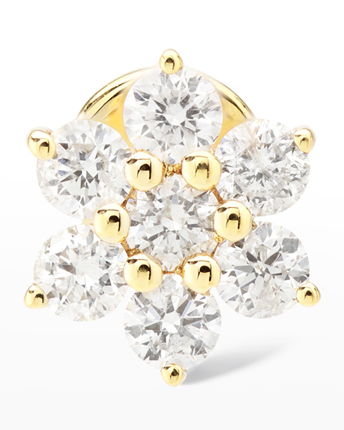 Persée Seven Diamond Flower Stud Earring, Single