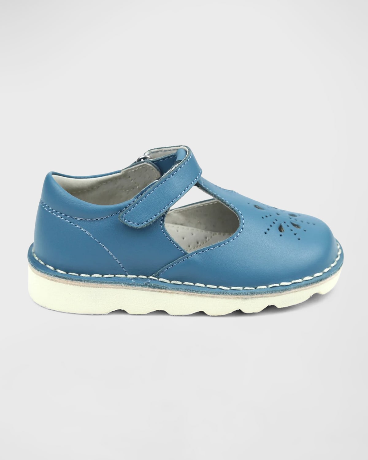 L'amour Shoes Girl's Alix Leather Cutout Mary Jane, Baby/toddler/kid In Blue