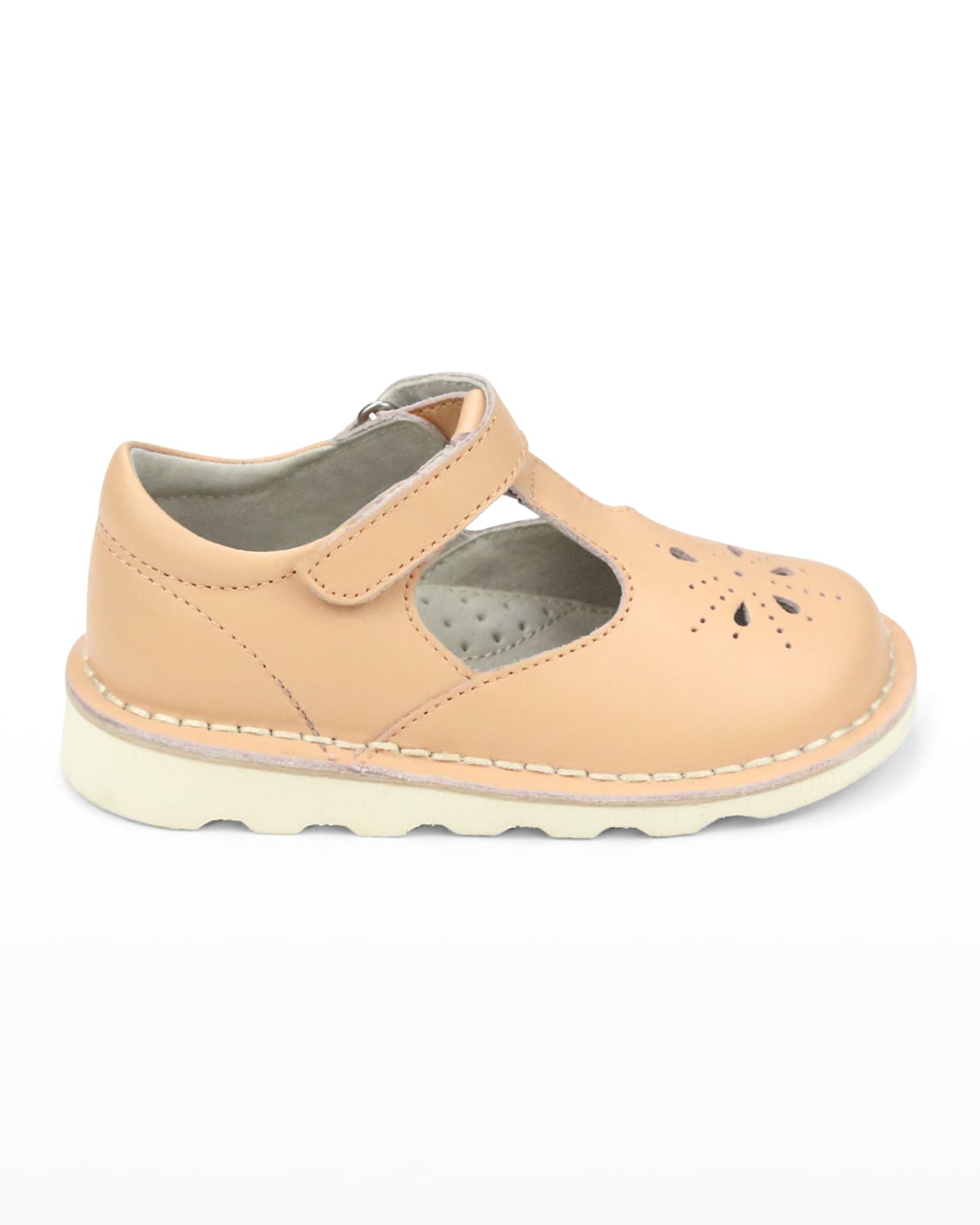 L'amour Shoes Girl's Alix Leather Cutout Mary Jane, Baby/toddler/kid In Apricot