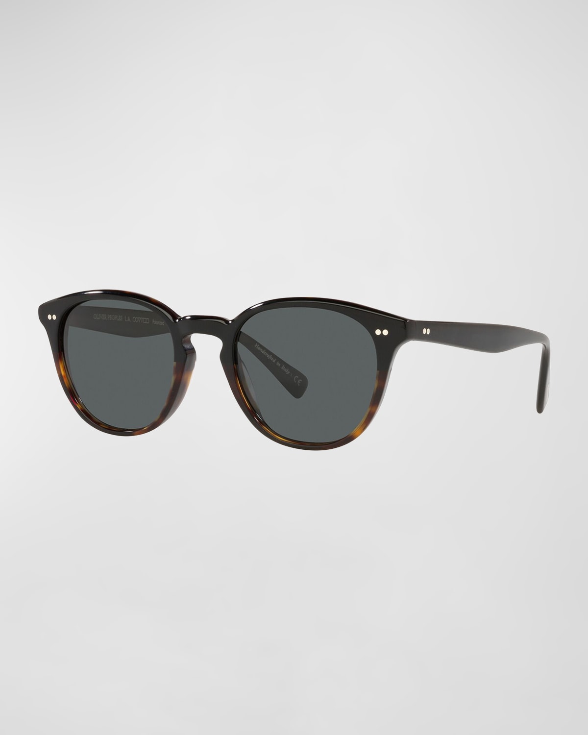 Shop Oliver Peoples Desmon Round Acetate Sunglasses In Black Tort