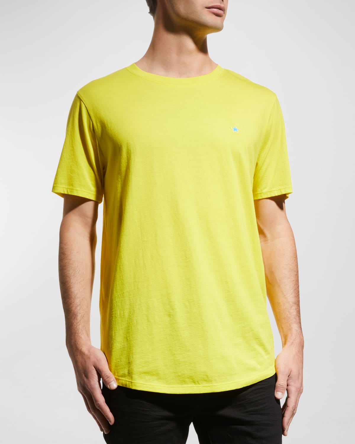 Jared Lang Men's Star Pima Cotton T-shirt In Yellow