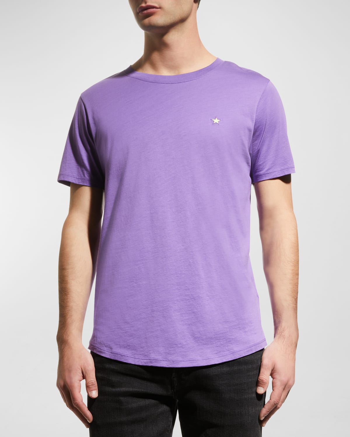 Shop Jared Lang Men's Star Pima Cotton T-shirt In Purple