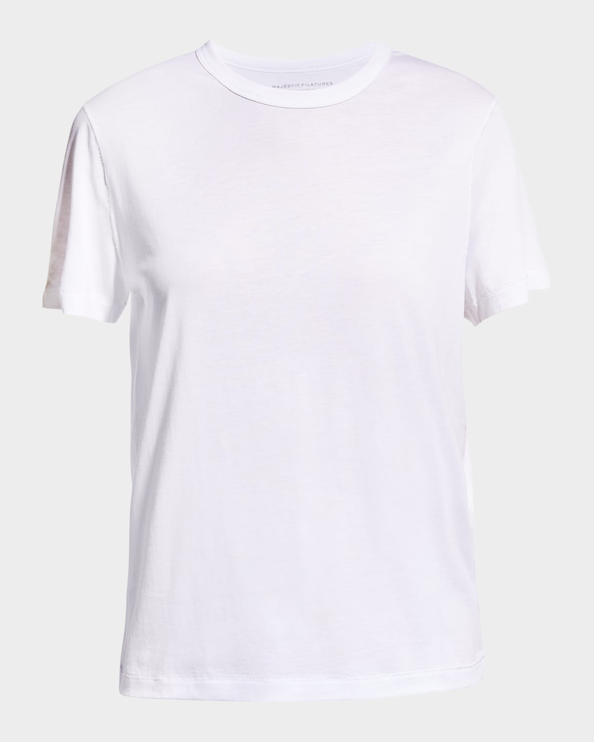 MAJESTIC LYOCELL COTTON SEMI-RELAXED SHORT-SLEEVE CREWNECK TEE 