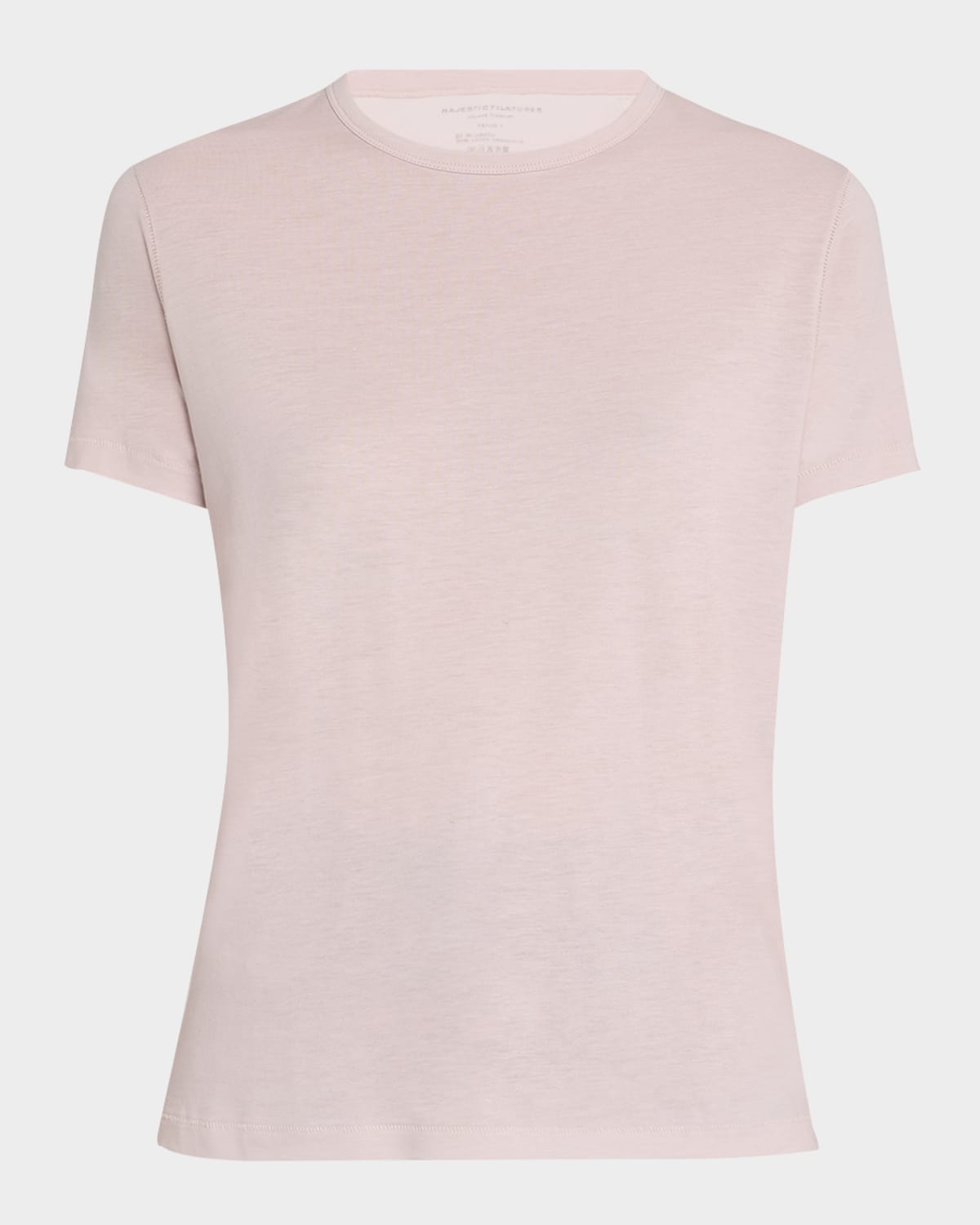 MAJESTIC LYOCELL COTTON SEMI-RELAXED SHORT-SLEEVE CREWNECK TEE 
