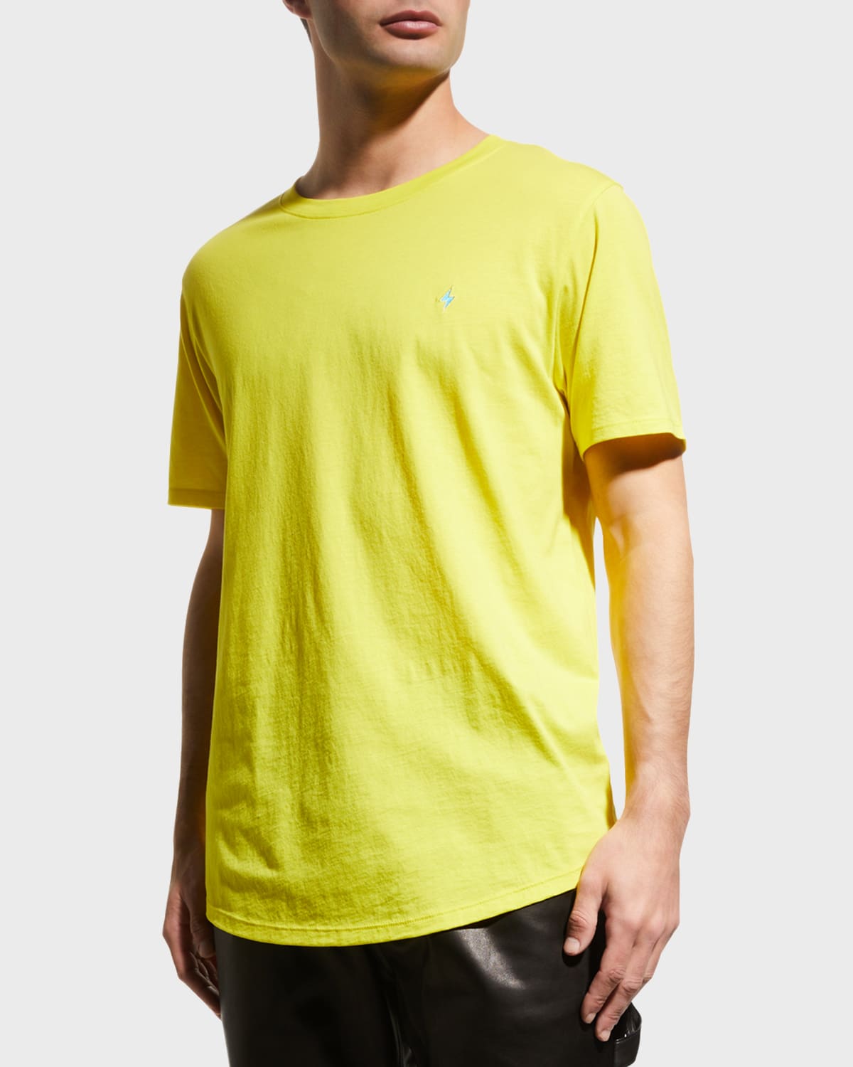 Jared Lang Men's Lightning Bolt Pima Cotton T-shirt In Yellow