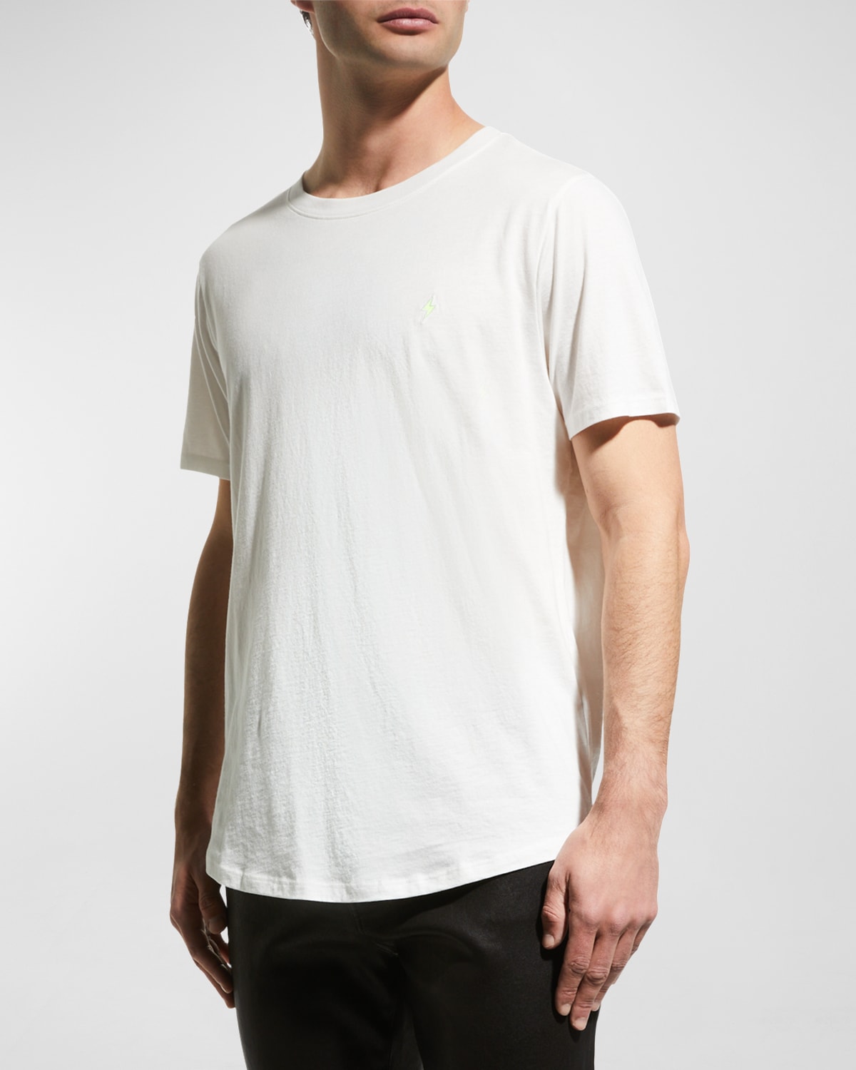 Jared Lang Men's Lightning Bolt Pima Cotton T-shirt In White