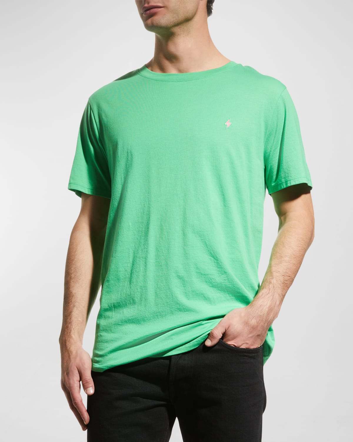 Shop Jared Lang Men's Lightning Bolt Pima Cotton T-shirt In Green