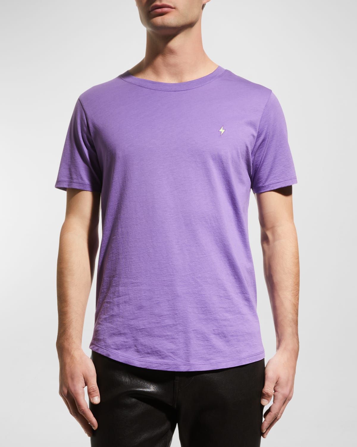Shop Jared Lang Men's Lightning Bolt Pima Cotton T-shirt In Purple