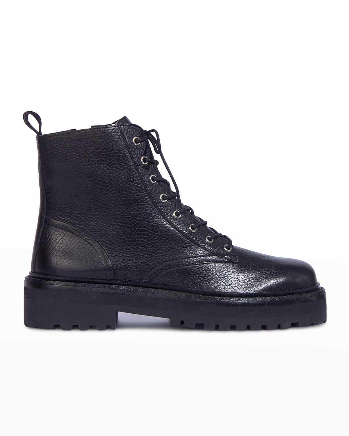 Black Suede Studio Drea Leather Combat Boots
