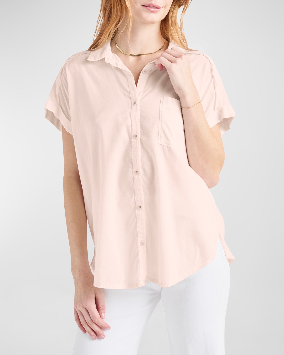 Splendid Paige Short-sleeve Shirt In Patina